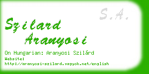 szilard aranyosi business card